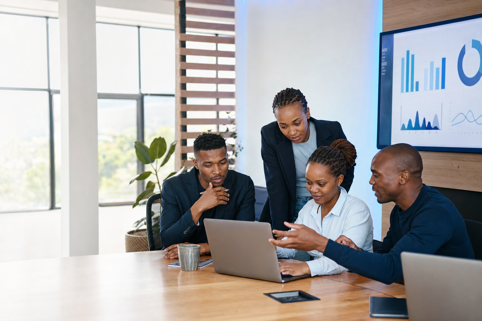 A South African business team collaborating on a digital solution